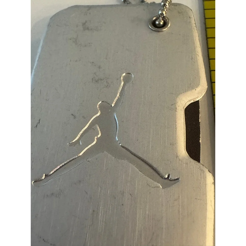 Vintage Nike Air Jordan Big Fund‎ Silver Jumpman Hangtag Keychain Accessory